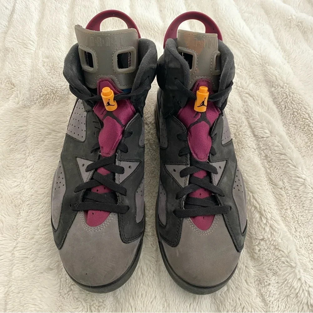 Jordan 6 Retro Bordeuax Men's Black and Gray Sneakers Size 10.5